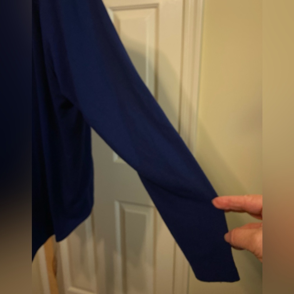 Style & Company - Woman’s royal blue cascading open cardigan sweater, Si… - Picture 5 of 8
